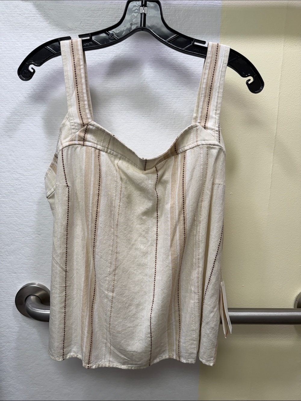 Carve Designs Cream and Beige Striped Tank